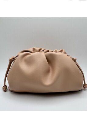 Soft Leather Mini Pouch Bag - Latte